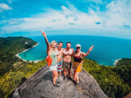 The top of the view point at bottle beach in Koh Phangan Thailand over looking incredible views